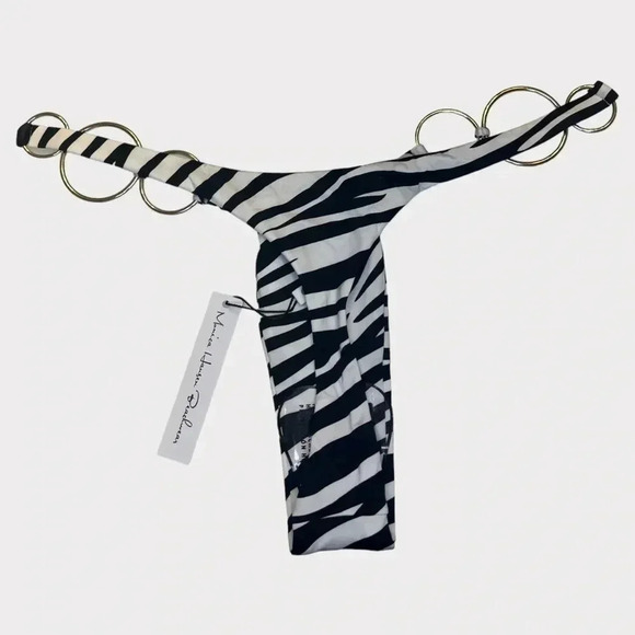 Monica Hansen Beachwear Size Small Wild Stripes Thong Bikini Bottom Zebra - Picture 8 of 10